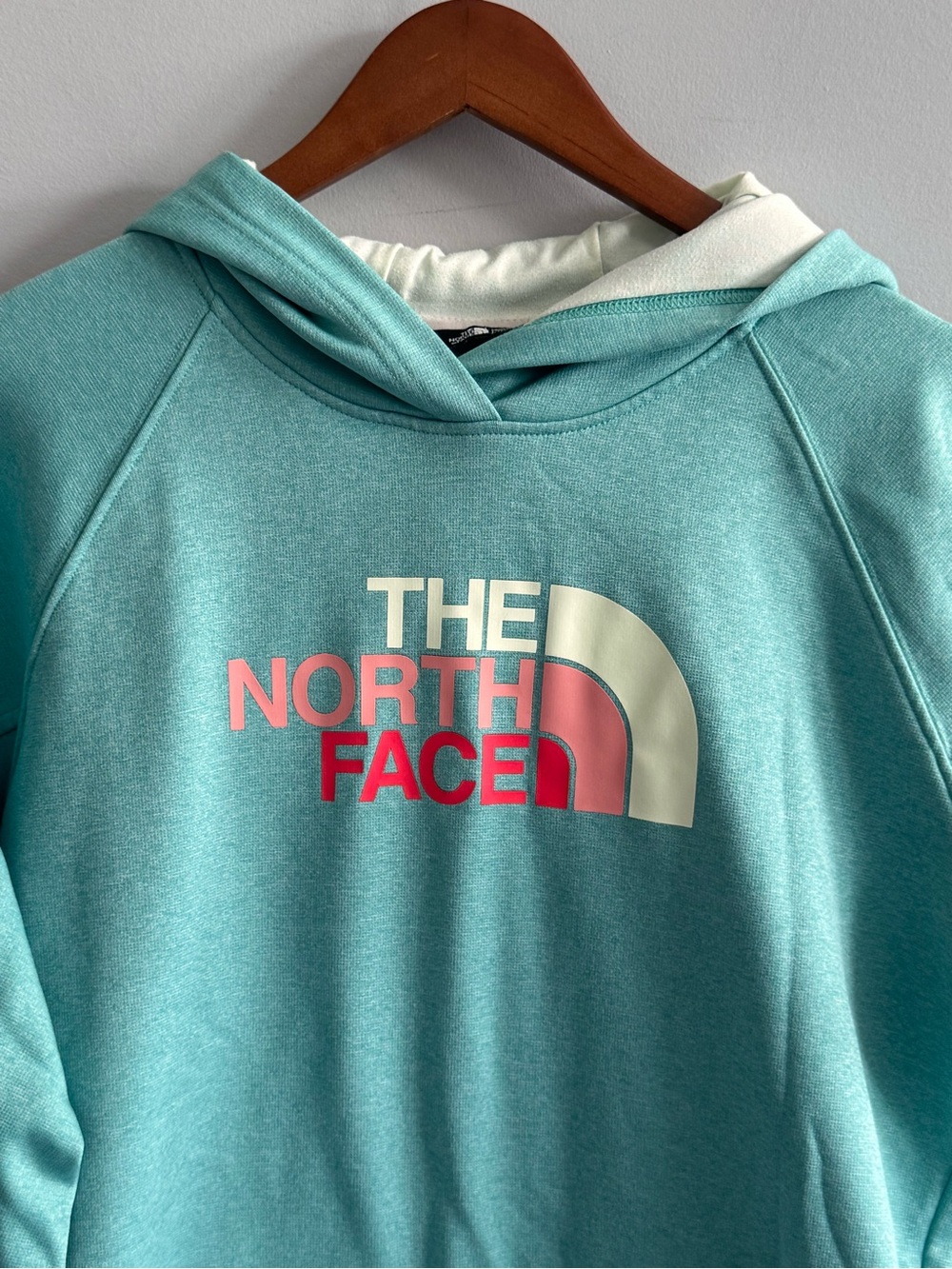 The North Face Women’s Large Teal Logo Pullover Hoodie Performance - Picture 3 of 4